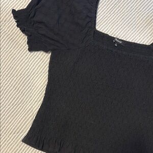 Puff Sleeve Top | Black | Size M
